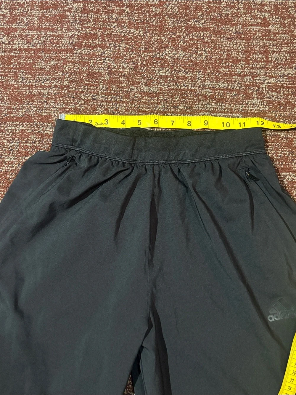 Adidas long athletic shorts mesh panel breathable elastic waist basketball small
